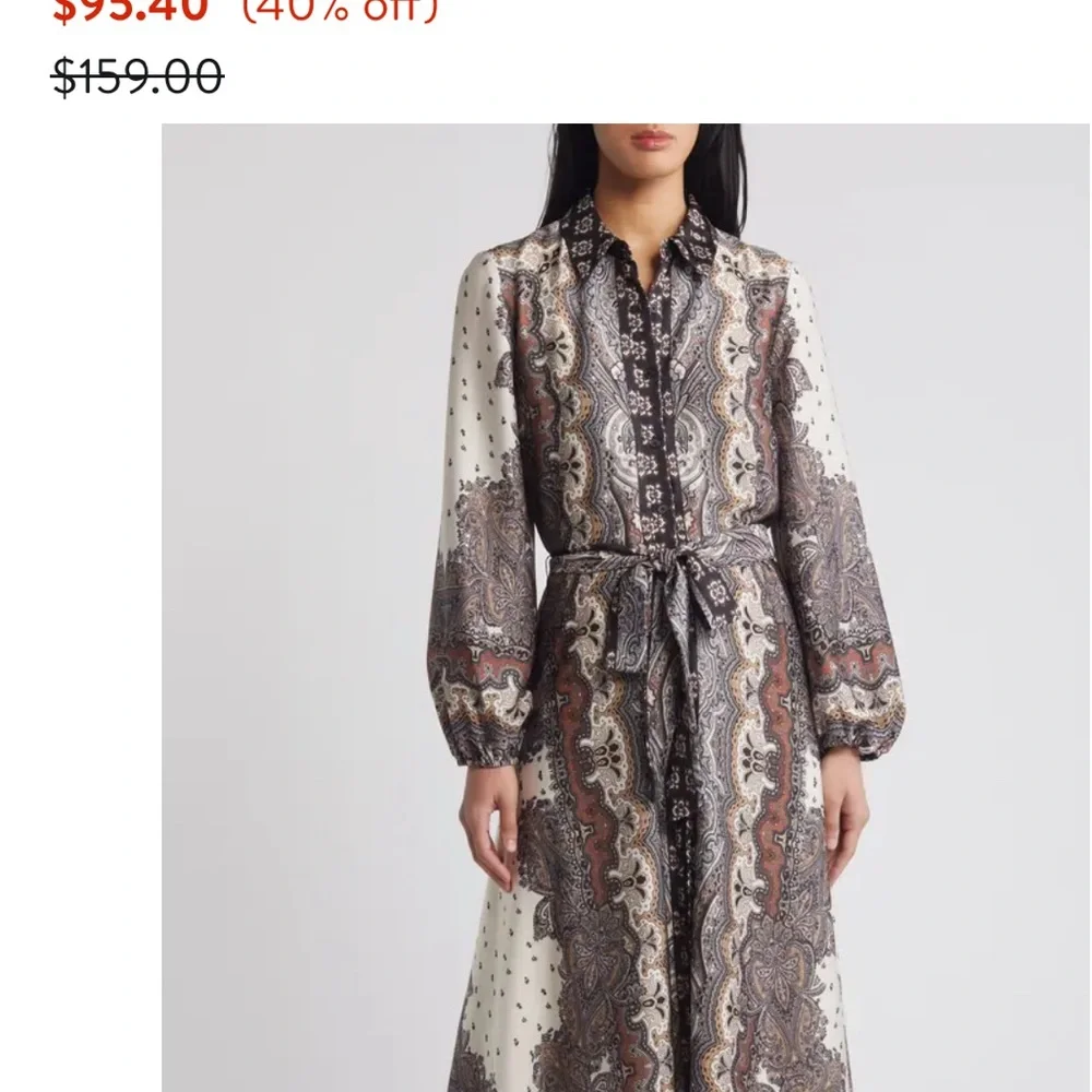 Julia Jordan Paisley Print Maxi Dress - Cream and Brown - Picture 3 of 7